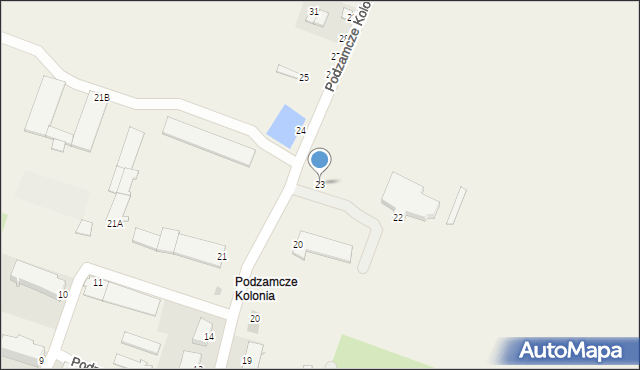 Podzamcze Kolonia, Podzamcze Kolonia, 23, mapa Podzamcze Kolonia