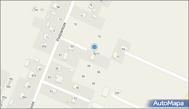 Podzamcze Kolonia, Podzamcze Kolonia, 70, mapa Podzamcze Kolonia
