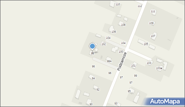 Podzamcze Kolonia, Podzamcze Kolonia, 98, mapa Podzamcze Kolonia