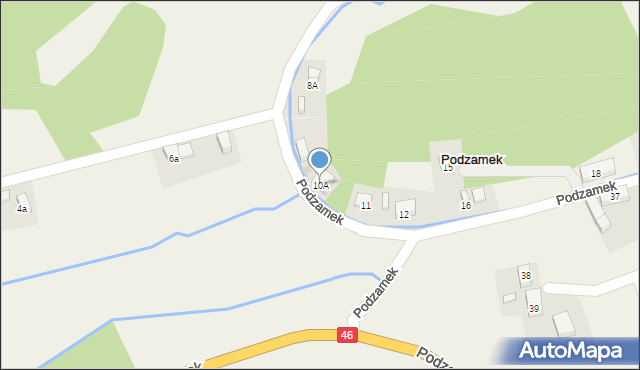 Podzamek, Podzamek, 10A, mapa Podzamek