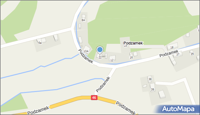 Podzamek, Podzamek, 11, mapa Podzamek