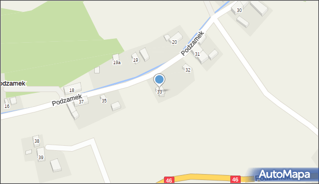 Podzamek, Podzamek, 33, mapa Podzamek