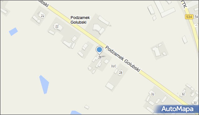 Podzamek Golubski, Podzamek Golubski, 26, mapa Podzamek Golubski