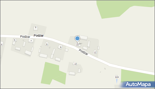 Podżar, Podżar, 11, mapa Podżar