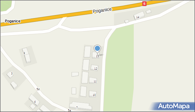 Poganice, Poganice, 13, mapa Poganice