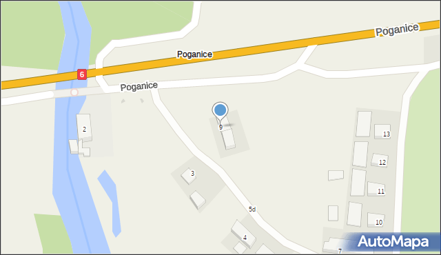 Poganice, Poganice, 9, mapa Poganice