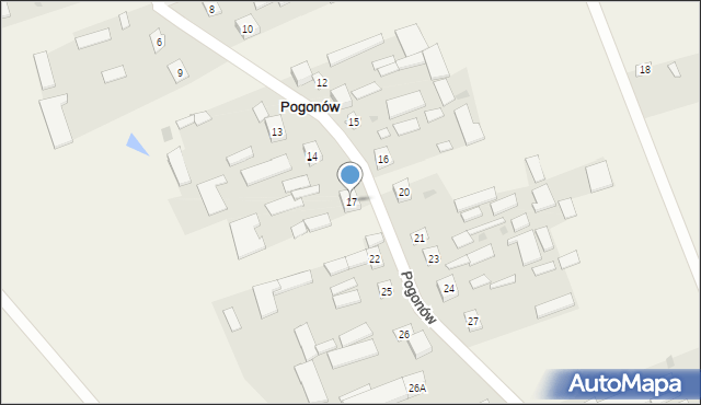 Pogonów, Pogonów, 17, mapa Pogonów