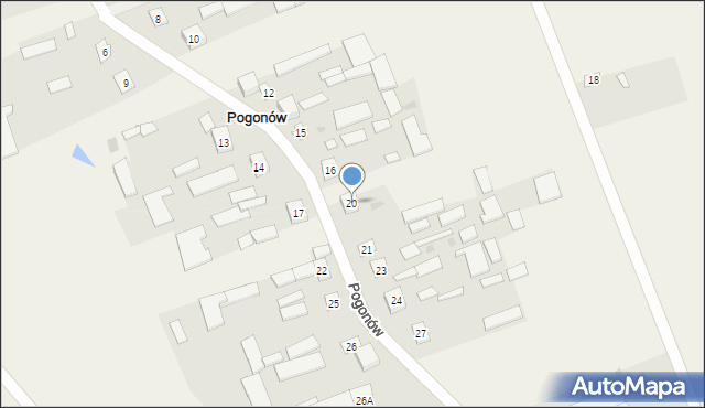 Pogonów, Pogonów, 20, mapa Pogonów