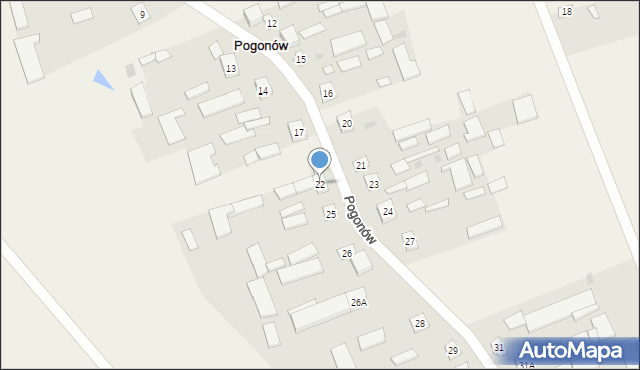 Pogonów, Pogonów, 22, mapa Pogonów