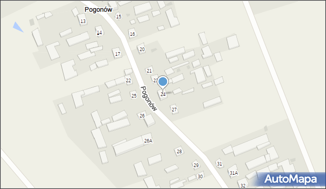 Pogonów, Pogonów, 24, mapa Pogonów