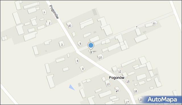 Pogonów, Pogonów, 8, mapa Pogonów