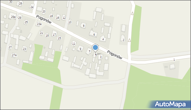 Pogonów, Pogonów, 5, mapa Pogonów