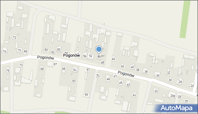 Pogonów, Pogonów, 50, mapa Pogonów