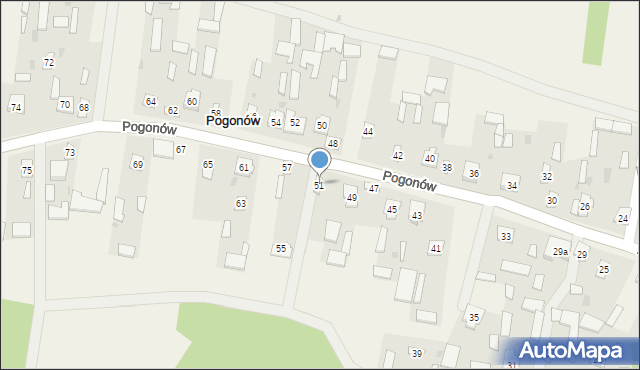 Pogonów, Pogonów, 51, mapa Pogonów