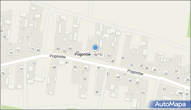 Pogonów, Pogonów, 54, mapa Pogonów