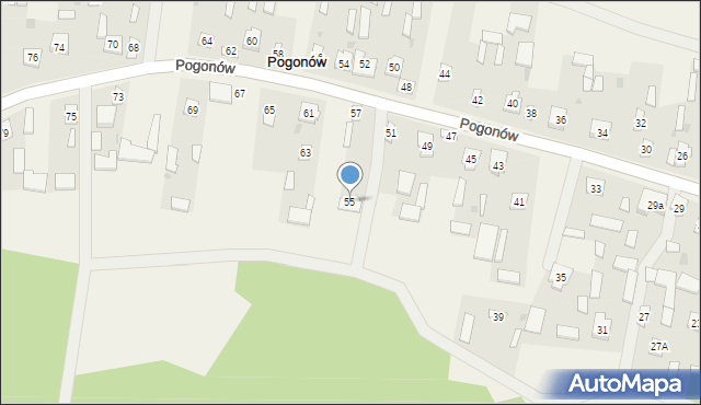 Pogonów, Pogonów, 55, mapa Pogonów