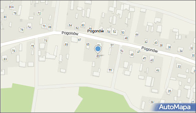 Pogonów, Pogonów, 63, mapa Pogonów