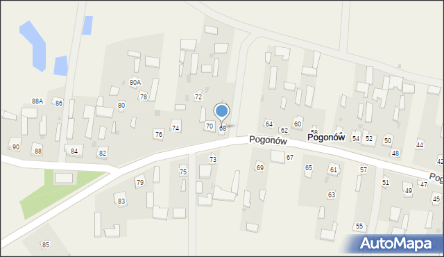 Pogonów, Pogonów, 68, mapa Pogonów