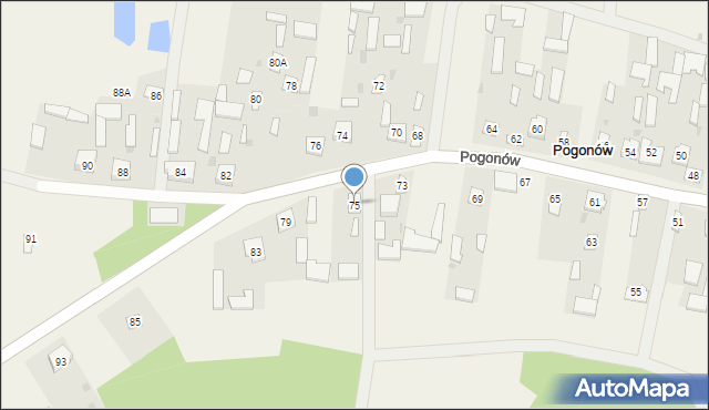 Pogonów, Pogonów, 75, mapa Pogonów