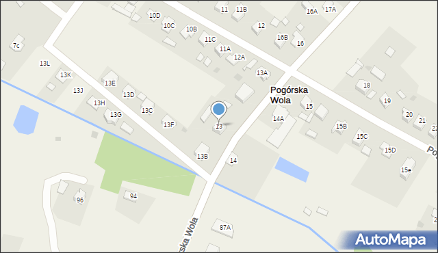 Pogórska Wola, Pogórska Wola, 13, mapa Pogórska Wola