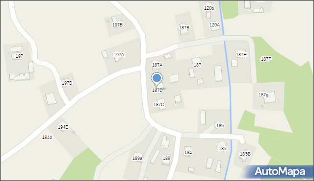 Pogórska Wola, Pogórska Wola, 187D, mapa Pogórska Wola