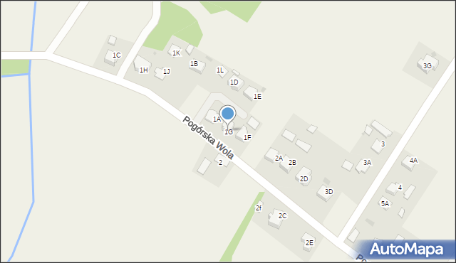 Pogórska Wola, Pogórska Wola, 1G, mapa Pogórska Wola