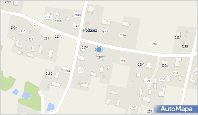 Pogórska Wola, Pogórska Wola, 218, mapa Pogórska Wola