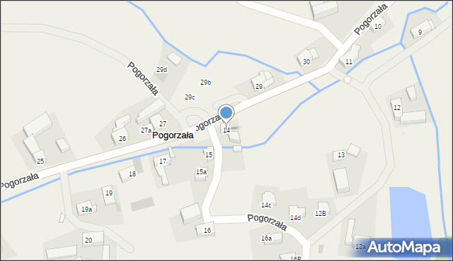 Pogorzała, Pogorzała, 14, mapa Pogorzała