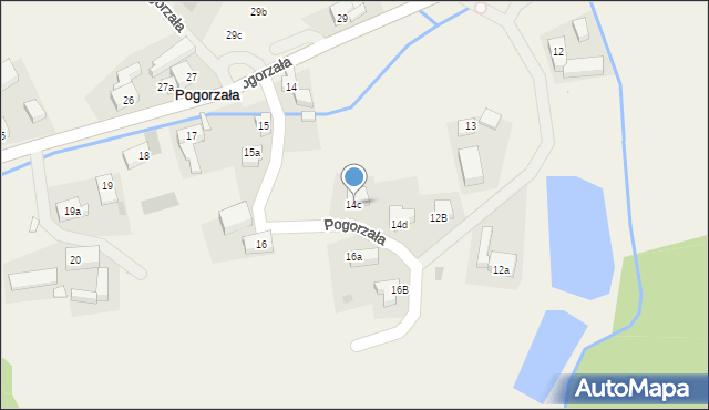 Pogorzała, Pogorzała, 14c, mapa Pogorzała