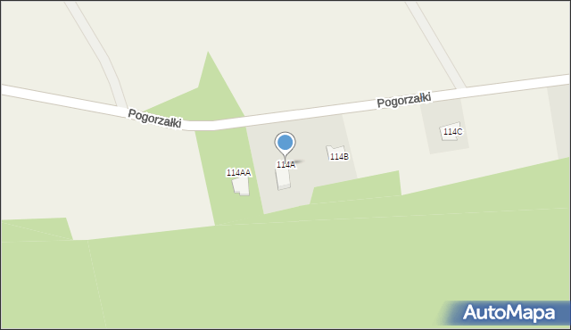 Pogorzałki, Pogorzałki, 114A, mapa Pogorzałki