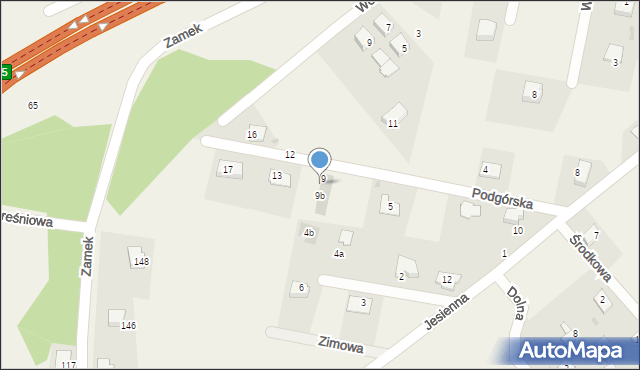 Pogórze, Podgórska, 9a, mapa Pogórze