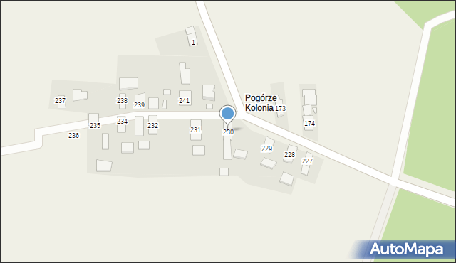 Pogórze, Pogórze, 230, mapa Pogórze