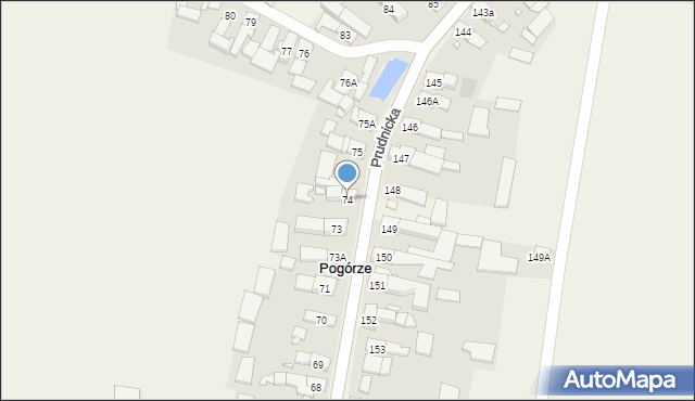 Pogórze, Pogórze, 74, mapa Pogórze