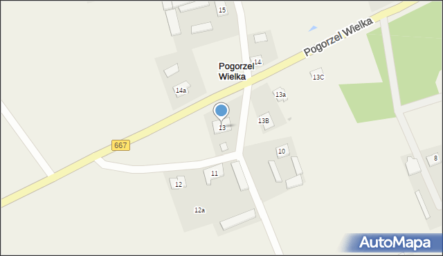 Pogorzel Wielka, Pogorzel Wielka, 13, mapa Pogorzel Wielka