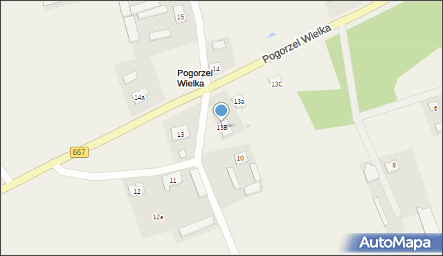 Pogorzel Wielka, Pogorzel Wielka, 13B, mapa Pogorzel Wielka