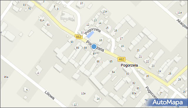 Pogorzela, Pogorzela, 87, mapa Pogorzela