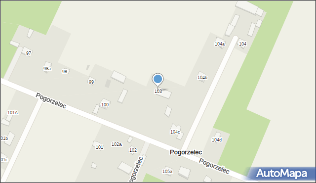 Pogorzelec, Pogorzelec, 103, mapa Pogorzelec