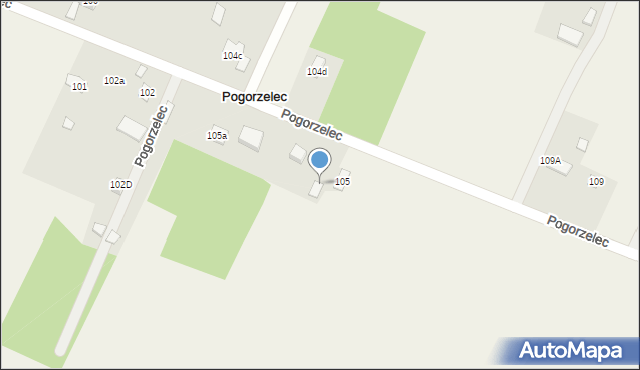 Pogorzelec, Pogorzelec, 105C, mapa Pogorzelec