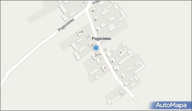 Pogorzelec, Pogorzelec, 10, mapa Pogorzelec