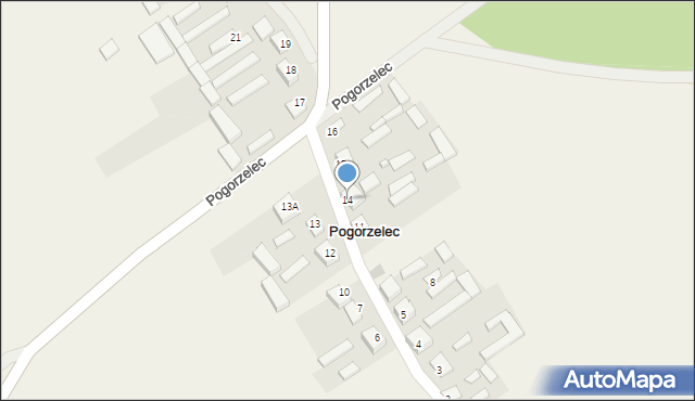 Pogorzelec, Pogorzelec, 14, mapa Pogorzelec