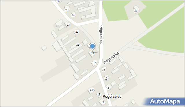 Pogorzelec, Pogorzelec, 18, mapa Pogorzelec