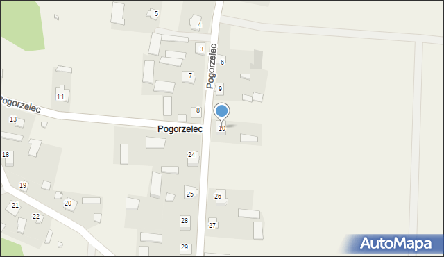 Pogorzelec, Pogorzelec, 10, mapa Pogorzelec