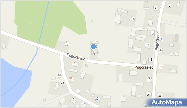 Pogorzelec, Pogorzelec, 11, mapa Pogorzelec