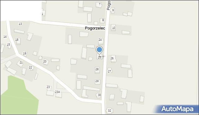 Pogorzelec, Pogorzelec, 25, mapa Pogorzelec