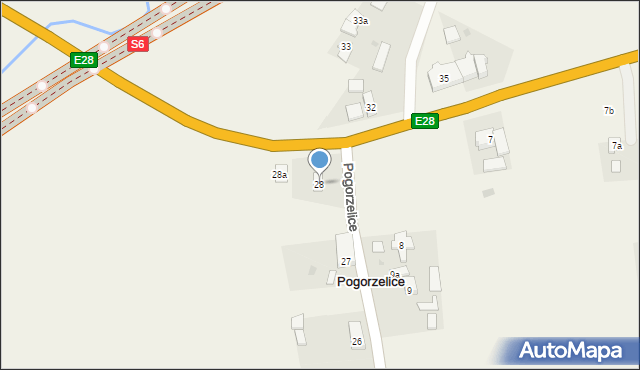 Pogorzelice, Pogorzelice, 28, mapa Pogorzelice