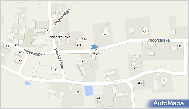 Pogorzeliska, Pogorzeliska, 25a, mapa Pogorzeliska