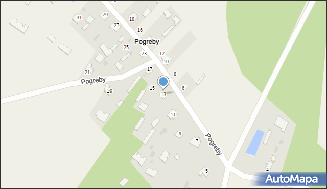 Pogreby, Pogreby, 13, mapa Pogreby