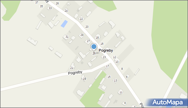 Pogreby, Pogreby, 25, mapa Pogreby