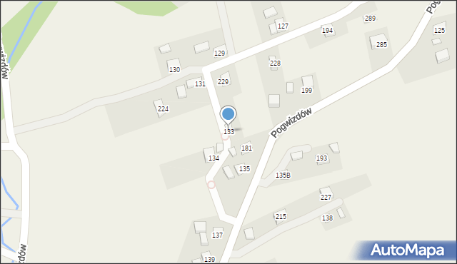 Pogwizdów, Pogwizdów, 133, mapa Pogwizdów