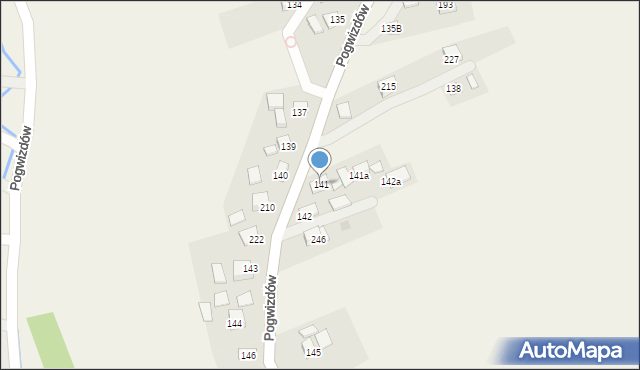 Pogwizdów, Pogwizdów, 141, mapa Pogwizdów
